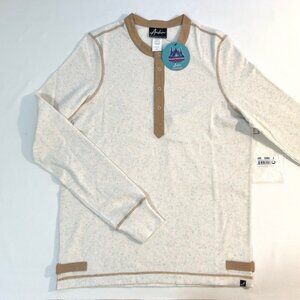 Andrew Christian Size L Glampground Long Sleeve Tee-Shirt - White/Tan